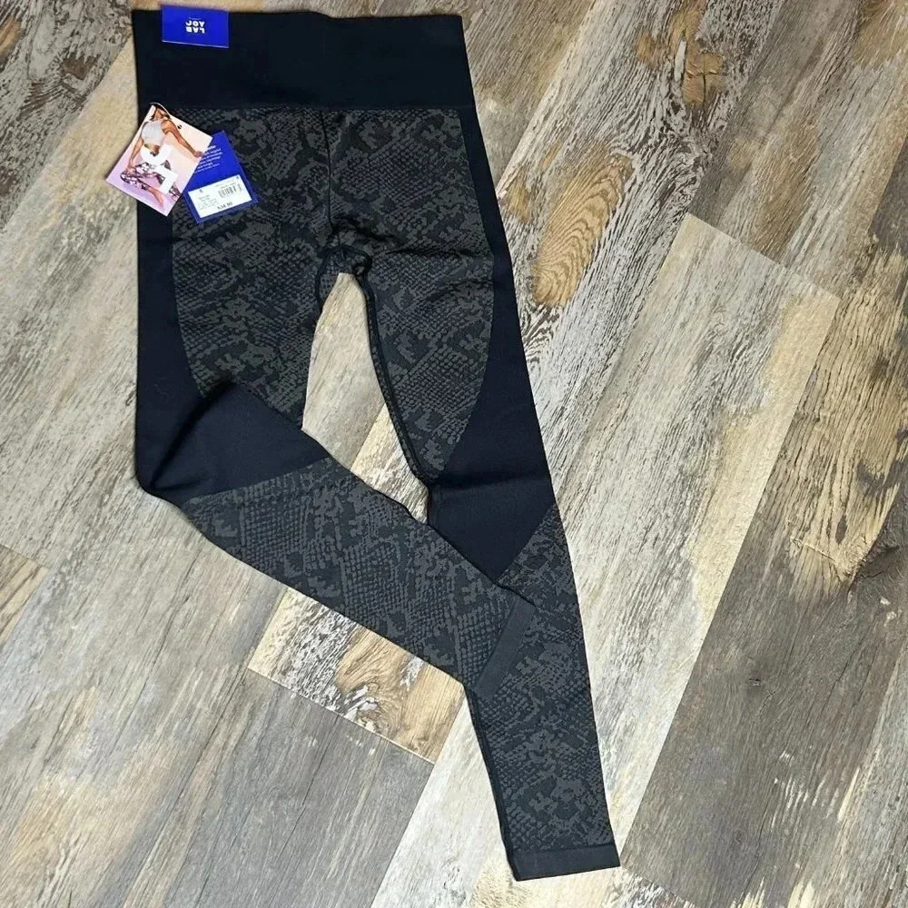 Joy Lab Hi Rise Leggings Black Snake Print 7/8 Length Size Small NWT